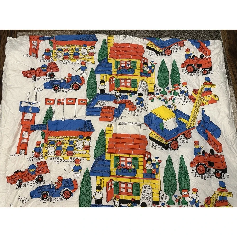 Vintage LEGO 60x85 Twin Comforter Blanket 80's/90's Made In Denmark Rare - Clean